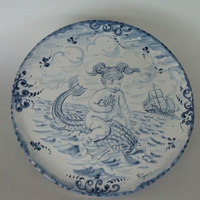 Ceramiche d-Arte di Albisola - Maiolica dipinta con Putto